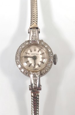 Lot 445 - A white metal and diamond set Vertex cocktail...