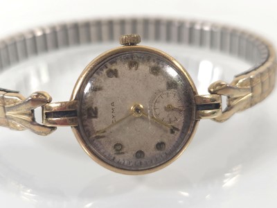 Lot 446 - A ladies yellow metal Cyma presentation watch...