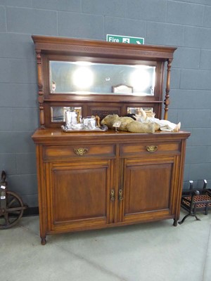 Lot 5029 - Edwardian walnut mirrored back sideboard
