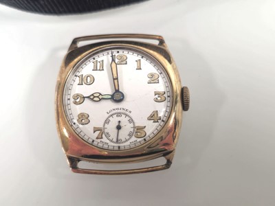 Lot 452 - A mid-20th century yellow metal cased Longines...