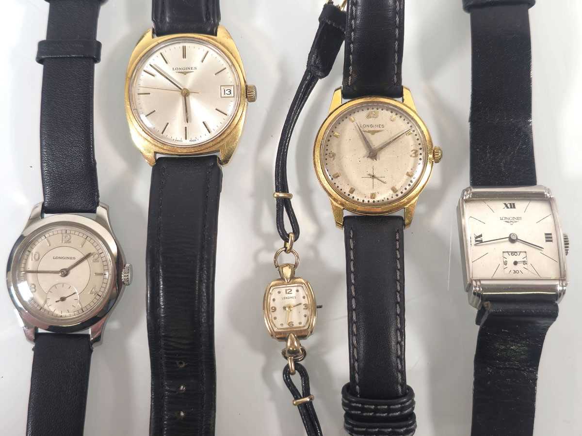 Lot 454 - A collection of five various Longines...