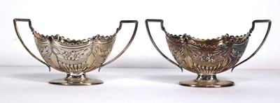 Lot 340 - A pair of Victorian silver two handled salts...