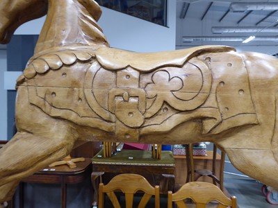 Lot 5113 - Large carved wooden rocking horse
