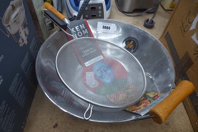 Lot 3084 - Sieve and a Ken Hom wok