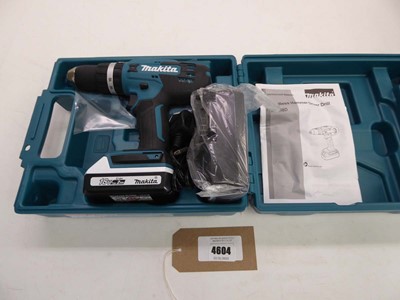 Lot 4604 - Makita cordless hammer drill, battery, charger...