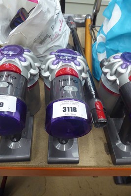 Lot 3118 - Handheld Dyson V8 with pole, head, attachment...