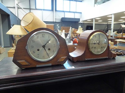 Lot 5157 - 2 dome topped mantel clocks