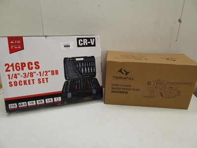 Lot 4608 - 216 piece socket & spanner set and Floor based...