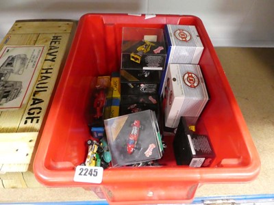 Lot 2245 - Box of various diecast models, plus heavy...