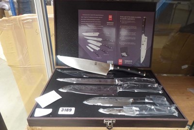 Lot 3189 - 5 piece steel blade knife set