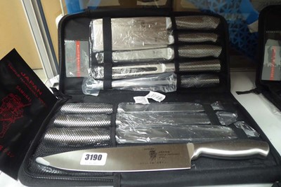 Lot 3190 - Samurai triple hardened steel knife set