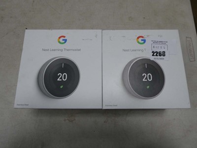 Lot 2268 - 2 boxed Nest thermostats