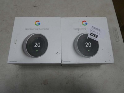 Lot 2269 - 2 boxed Nest thermostats