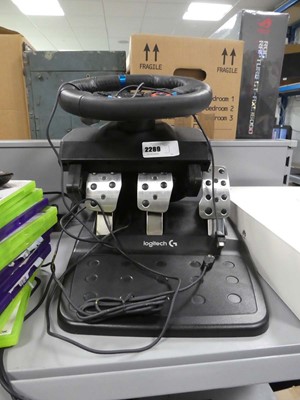Lot 2289 - Logitech pedal and steering wheel for PlayStation