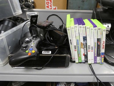 Lot 2290 - XBox 360 with controller, games and accessories