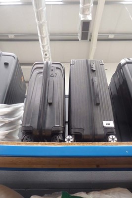 Lot 3198 - 2 black hard shelled suitcases