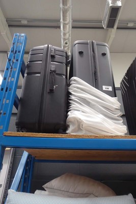 Lot 3199 - Large hard shelled suitcase plus American...