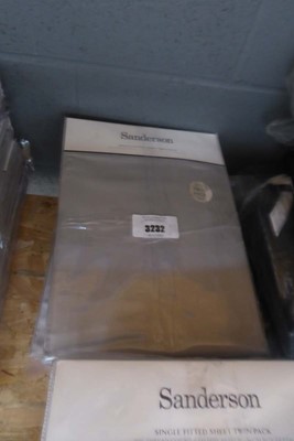 Lot 3232 - 3 Sanderson grey single fitted twin pack sheets