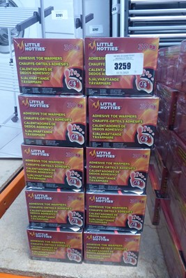 Lot 3259 - 20 boxes of 30 Little Hotties adhesive toe...