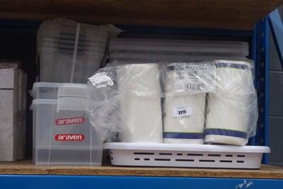 Lot 3275 - Bag of kitchen paper towels, laundry basket...