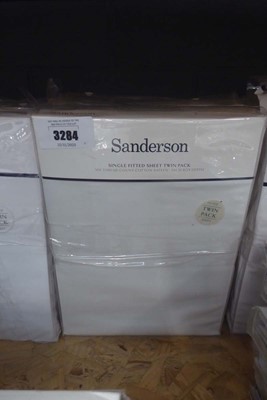 Lot 3284 - 5 twin pack of white single fitted sheets