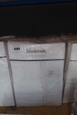 Lot 3285 - 5 twin pack of white single fitted sheets