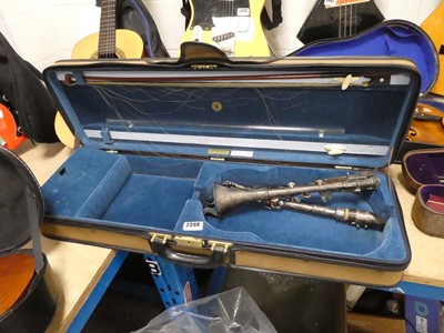 Lot 2398 - Music case containing a horn