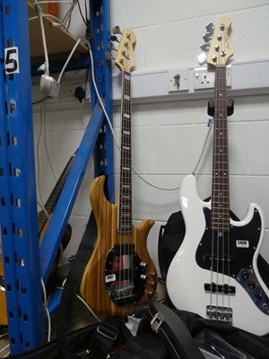 Lot 2467 - Unbranded 4 string bass guitar in brown