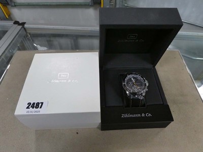 Lot 2487 - Zihlmann & Co sub-dial wristwatch, boxed