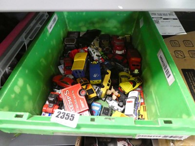 Lot 2355 - Box containing various diecast vehicles