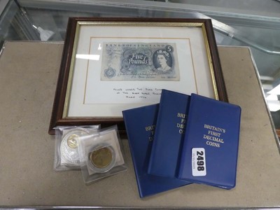 Lot 2498 - Selection of various coins along with a framed...