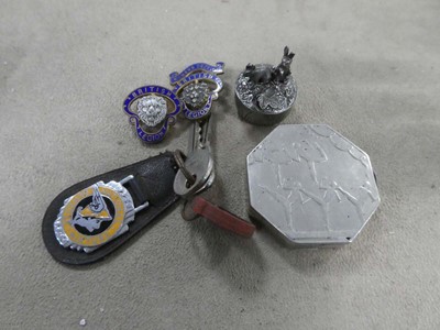 Lot 2503 - Bag containing various items to include badges,...