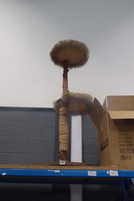 Lot 3365 - Two tier wooden tree style cat scratcher