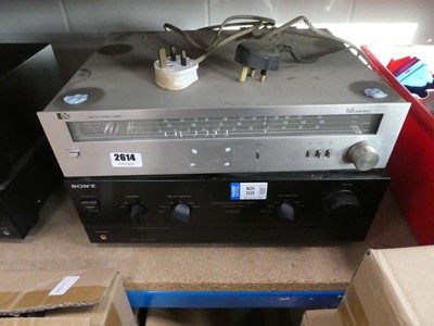 Lot 2614 - Pye AM/FM stereo tuner and Sony amp.