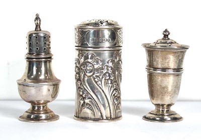 Lot 342 - A late Victorian silver pounce pot of...