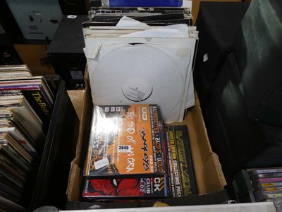 Lot 2645 - 2 boxes containing vinyl dance music along...