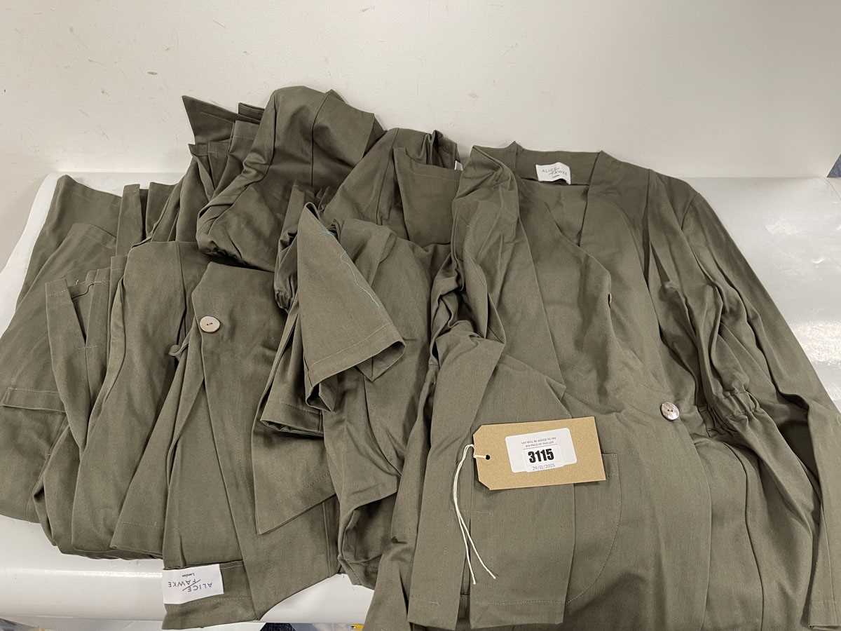 Lot 14x Alice Fawke katie dresses in army green...
