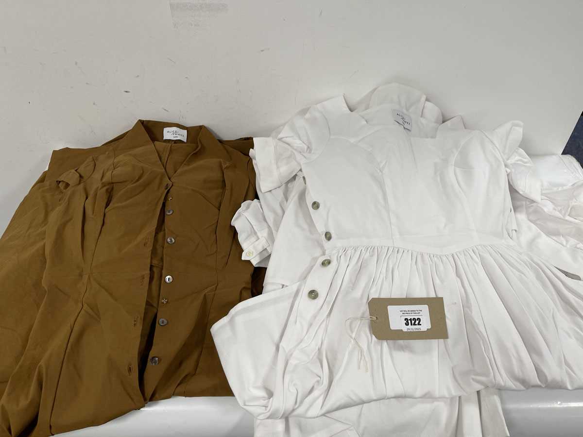 Lot 10x Alice Fawke dresses in white & brown...