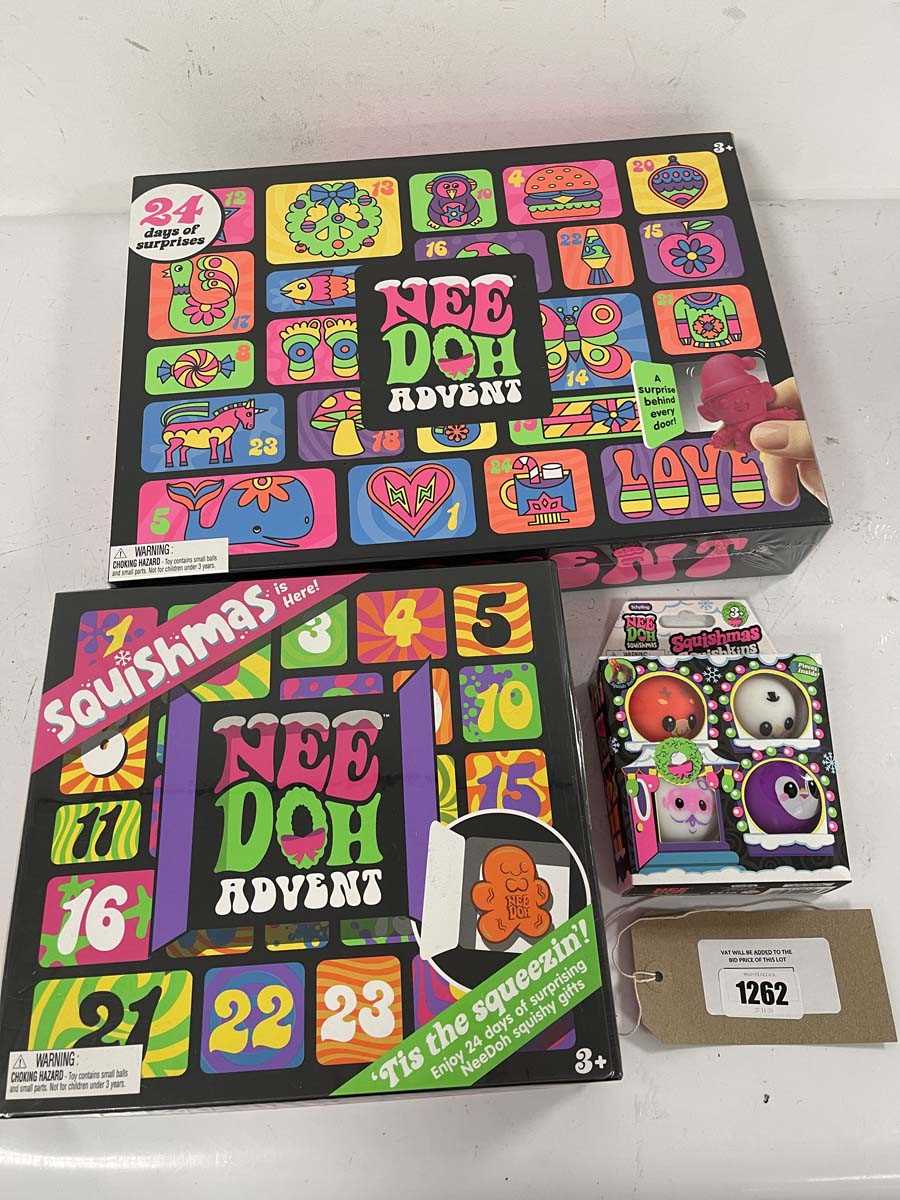 Lot Set of 3 Needoh toys to include x2 squishmas...