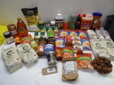 Lot 3557 - Manuka Honey, Pear halves, baked beans, rice,...