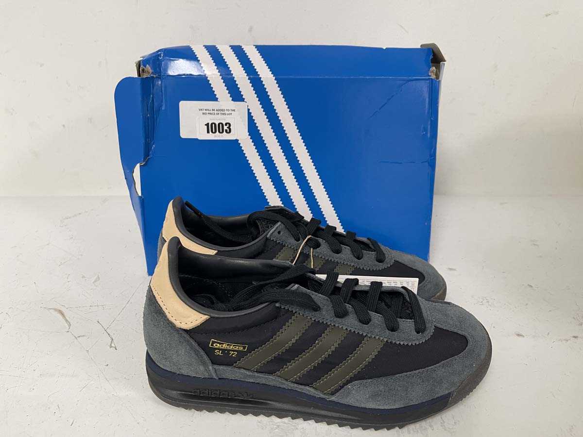 Lot 1003 - Adidas SL 72 RS trainers in grey size UK4 - boxed