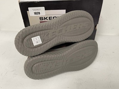Lot 1020 - Sketchers delson trainers in dark brown size...
