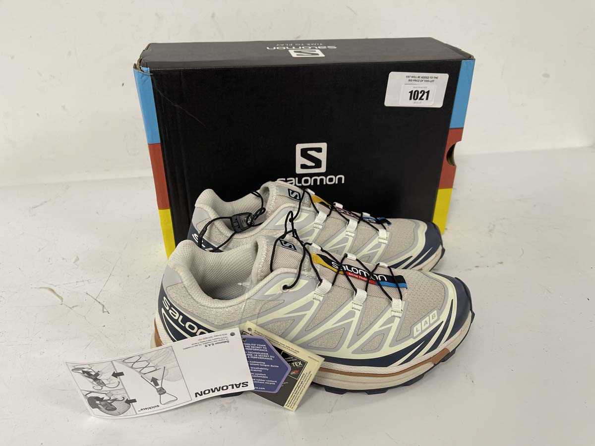 Lot 1021 - Salomon XT-6 trainers in grey size UK6 - boxed