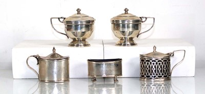 Lot 344 - A pair of early 20th century silver mustards...