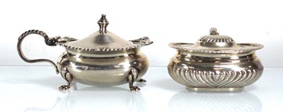 Lot 345 - An early 20th century silver mustard of oval...
