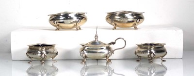 Lot 346 - A pair of late Victorian oval silver salts,...
