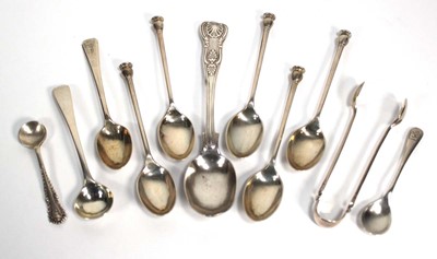 Lot 347 - A group of Georgian and later silver spoons...