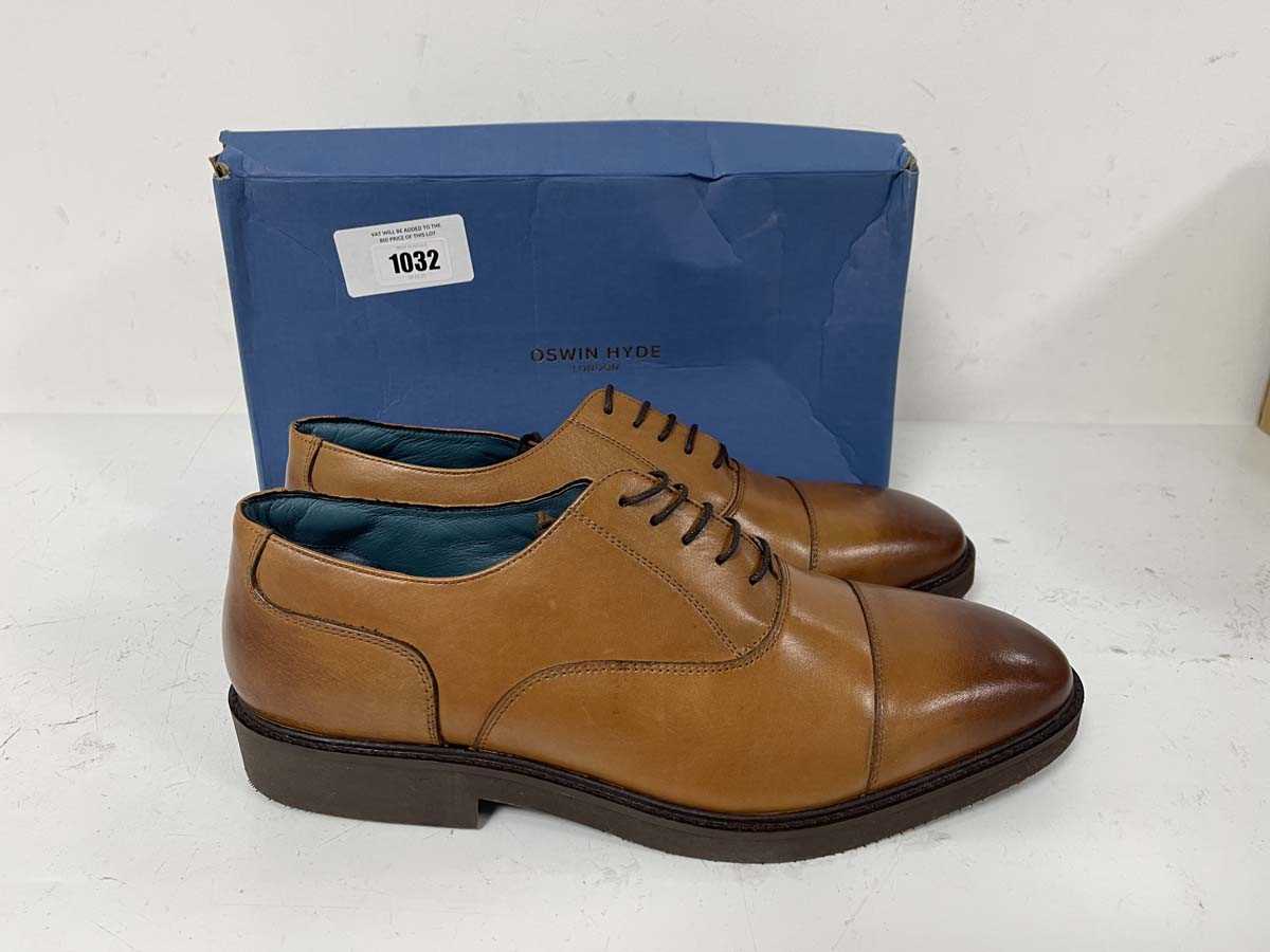 Lot 1032 - Oswin Hyde flint tan crust shoes size UK12 -...