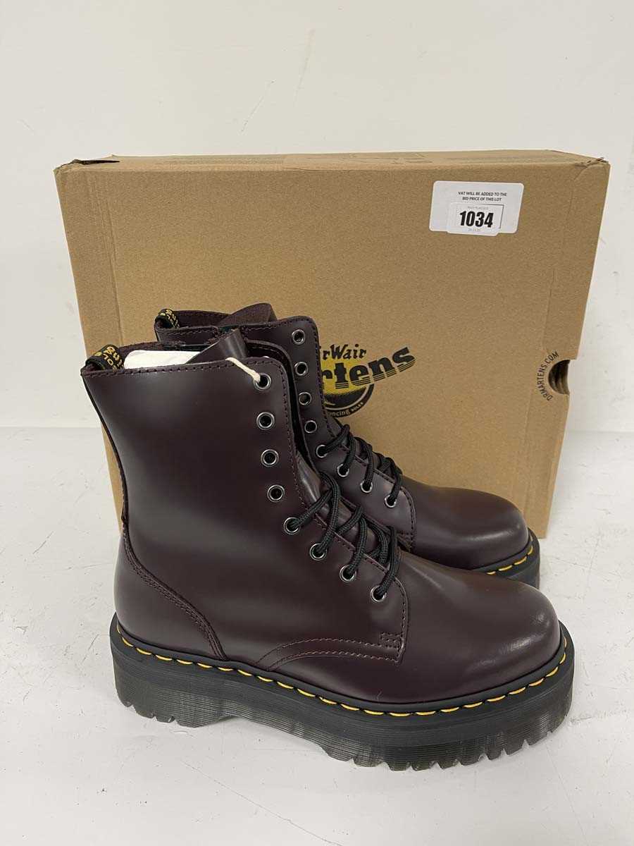 Lot 1034 - Dr Martens jadon boots in burgandy size UK8 -...