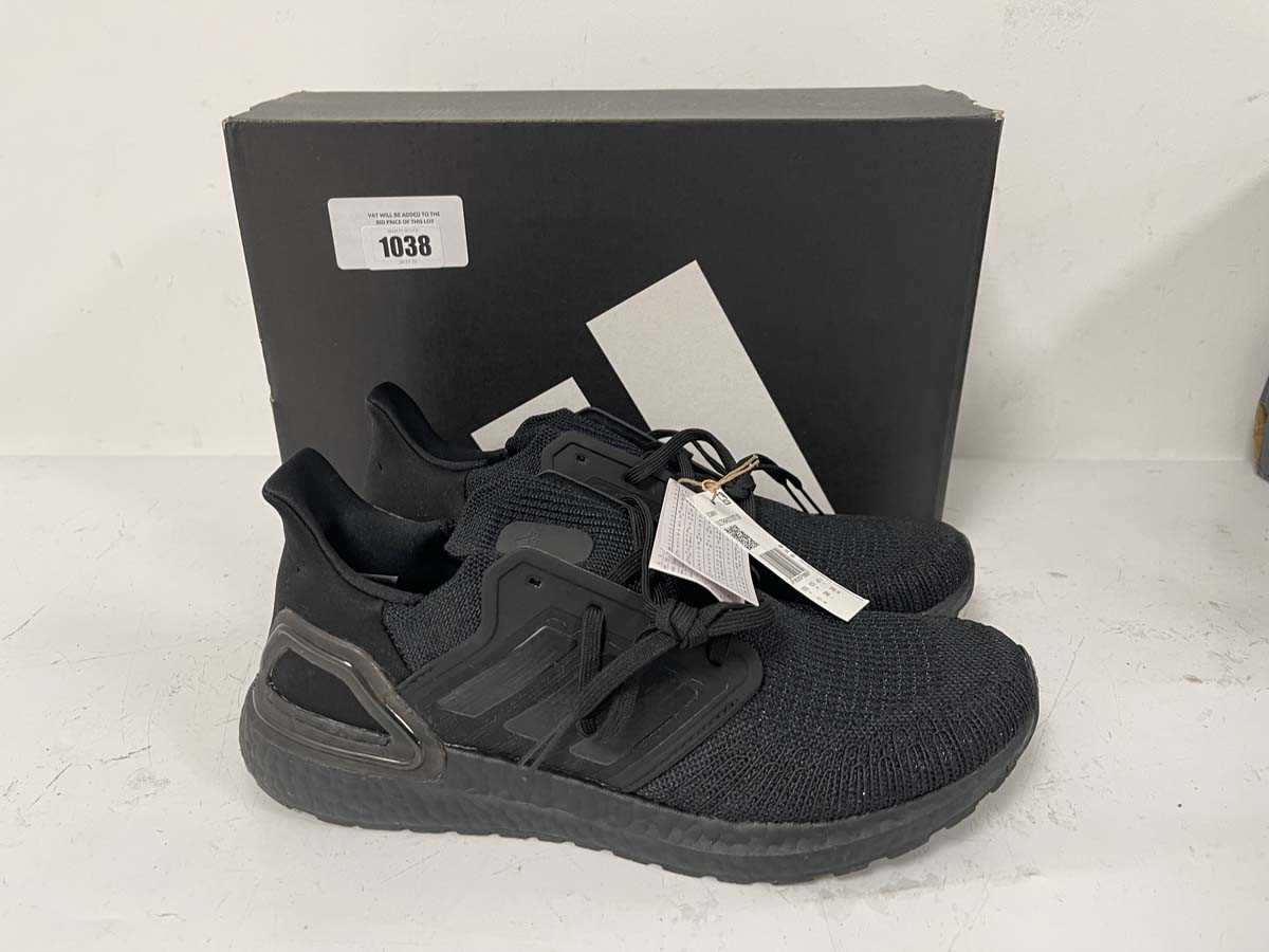 Lot 1038 - Adidas ultraboost 20 trainers in black size...